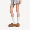 Mules de plataforma macia «Alaska» para mulher em castanho/branco