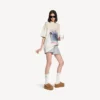 Mules de plataforma macia «Alaska» para mulher em castanho/branco