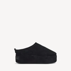 Mules de plataforma macia «Alaska» para mulher, em preto