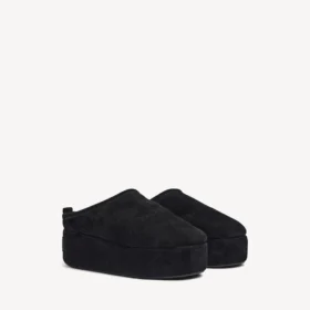 Mules de plataforma macia «Alaska» para mulher, em preto