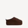 Mules de plataforma macia «Alaska» para mulher em tom café expresso claro