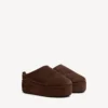Mules de plataforma macia «Alaska» para mulher em tom café expresso claro