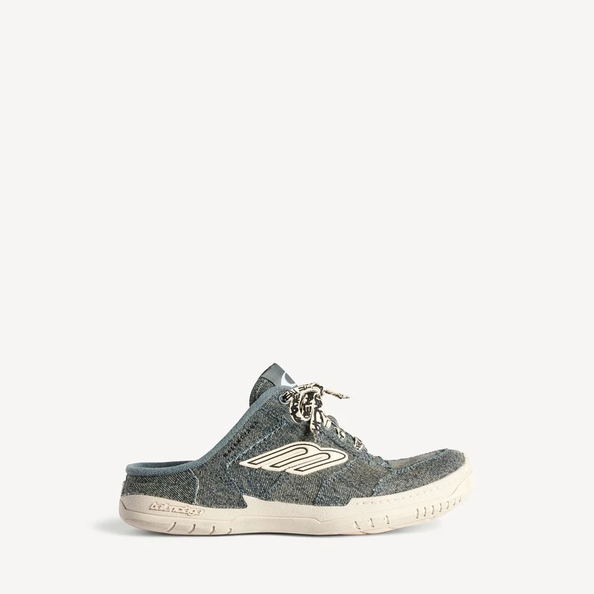 Mules «Hamptons» em Denim para mulher, em azul/branco sujo Mules «Hamptons» em Denim para mulher, em azul/branco sujo
