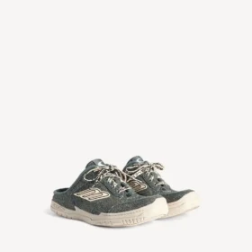 Mules «Hamptons» em Denim para mulher, em azul/branco sujo