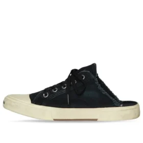 Mules Paris «Algodão preto desgastado e borracha branca» 693952W3RC31090