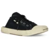 Mules Paris «Algodão preto desgastado e borracha branca» 693952W3RC31090