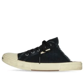 Mules Paris «Algodão preto desgastado e borracha branca» 693953W3RC31090