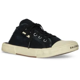 Mules Paris «Algodão preto desgastado e borracha branca» 693953W3RC31090