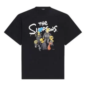 Oversized Cotton Balenciaga x THE SIMPSONS T-shirt «Preto» 676589TLVG71000
