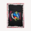 Pareo masculino com estampado tie-dye extremo em preto/vermelho