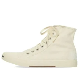 Paris Sneaker de cano alto «Algodão Desgastado Branco e Sola Branca» 688752W3RC49090