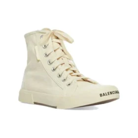 Paris Sneaker de cano alto «Algodão Desgastado Branco e Sola Branca» 688752W3RC49090