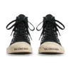 Paris Sneaker de cano alto «Algodão preto desgastado e borracha branca com graffiti» 688752W3RR41099