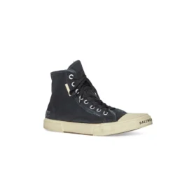 Paris Sneaker de cano alto «Algodão rasgado preto e borracha branca» 688752W3RC11090