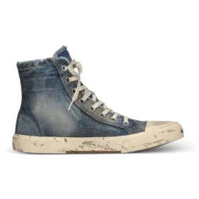 Paris Sneaker de cano alto «Blue Destroyed Denim and Rubber» 688752W3RCL4090 Paris Sneaker de cano alto «Blue Destroyed Denim and Rubber» 688752W3RCL4090