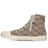 Paris Sneaker de cano alto «Tan BB Monogram Cotton and White Rubber» 688756W3RQ12298