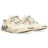 Paris Sneaker de cano baixo «Algodão branco desgastado e borracha branca com graffiti» 688757W3RR59010