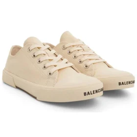 Paris Sneaker de cano baixo «Algodão Branco e Borracha Branca» 688757W3RCB9090