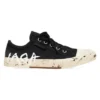 Paris Sneaker de cano baixo «Algodão preto desgastado e borracha branca com graffiti» 688754W3RR51099