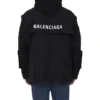 Parka Oversized em Tecido Técnico com Inserção em Jersey «Preto» 746450TOO321000