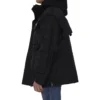 Parka Oversized em Tecido Técnico com Inserção em Jersey «Preto» 746450TOO321000
