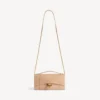 Pochette feminina em forma de Hourglass com corrente em nude