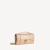 Pochette feminina em forma de Hourglass com corrente em nude