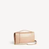 Pochette feminina em forma de Hourglass com corrente em nude