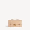 Pochette feminina em forma de Hourglass com corrente em nude