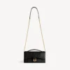 Pochette feminina em forma de Hourglass com corrente, em preto