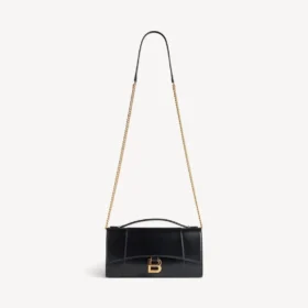 Pochette feminina em forma de Hourglass com corrente, em preto