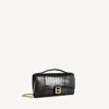 Pochette feminina em forma de Hourglass com corrente, em preto