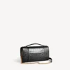 Pochette feminina em forma de Hourglass com corrente, em preto
