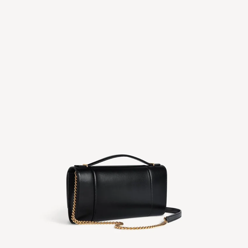 Pochette feminina em forma de Hourglass com corrente, em preto Pochette feminina em forma de Hourglass com corrente, em preto