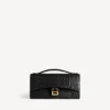 Pochette feminina em forma de Hourglass com corrente, em preto