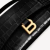 Pochette feminina em forma de Hourglass com corrente, em preto