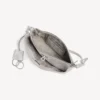 Pochette feminina Rodeo com alça tipo sling e strass em cinzento fumado