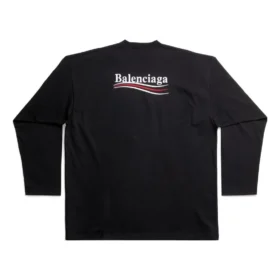 Political Campaign T-shirt comprida, corte largo «Preto» 681046TKVJ11070