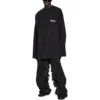 Political Campaign T-shirt comprida, corte largo «Preto» 681046TKVJ11070