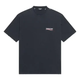 Political Campaign T-shirt, corte largo «Washed Black» 641675TKVJ19034