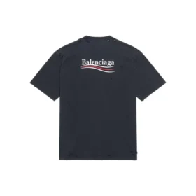 Political Campaign T-shirt, corte largo «Washed Black» 641675TKVJ19034