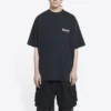 Political Campaign T-shirt, corte largo «Washed Black» 641675TKVJ19034