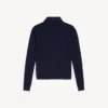 Polos de malha de manga comprida para homem em azul-marinho