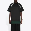Polos desportivos casuais de manga curta Balenciaga FW21 para homem, de dupla camada, preto 661507TKVA51042