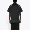 Polos desportivos casuais de manga curta Balenciaga FW21 para homem, de dupla camada, preto 661507TKVA51042