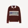 Polos desportivos masculinos com remendos em blocos, em cor de vinho/multicolorido