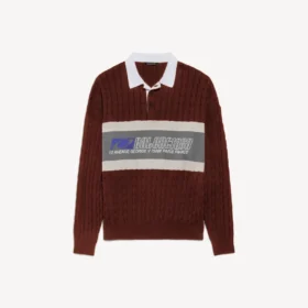 Polos desportivos masculinos com remendos em blocos, em cor de vinho/multicolorido
