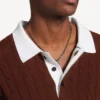 Polos desportivos masculinos com remendos em blocos, em cor de vinho/multicolorido