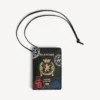 Porta-cartões de passaporte para homem com pingente em preto/multicolorido