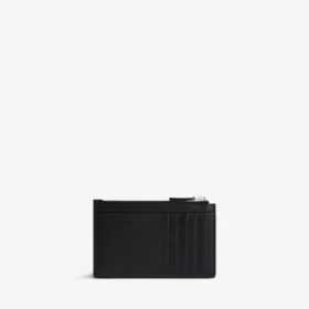 Porta-cartões e moedas comprido para homem, em preto